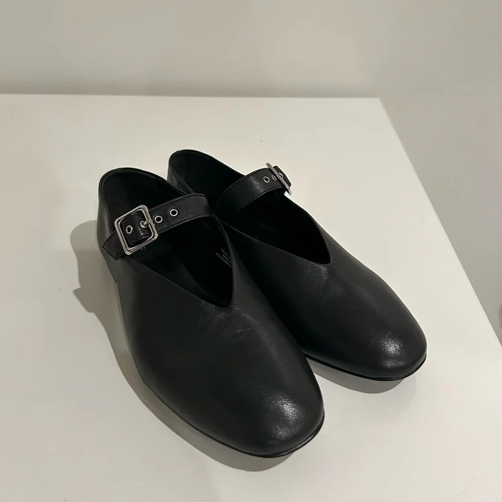 COS Women's Black Mary Jane Ballet Flats with Buckle - Picture 6 of 7